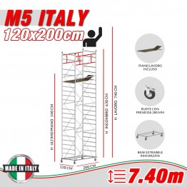 Trabattello M5 ITALY (Altezza lavoro 7,40 metri)