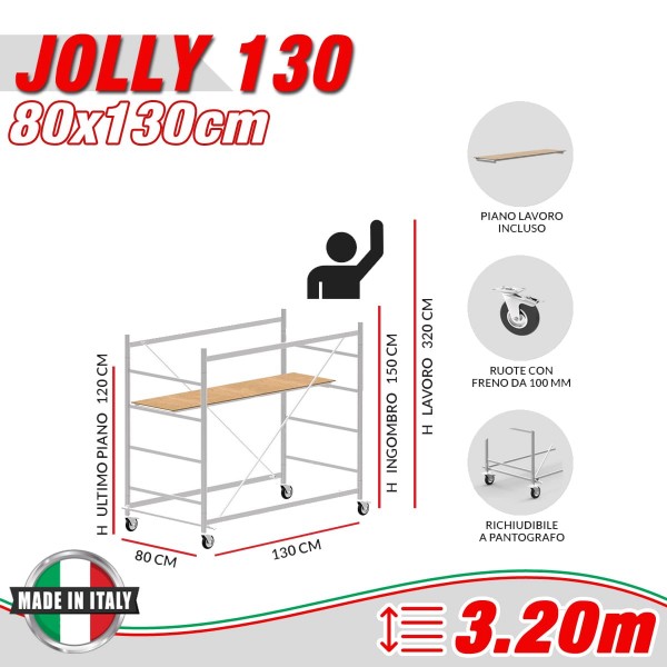 Trabattello JOLLY 130 (Altezza lavoro 3,20 metri)