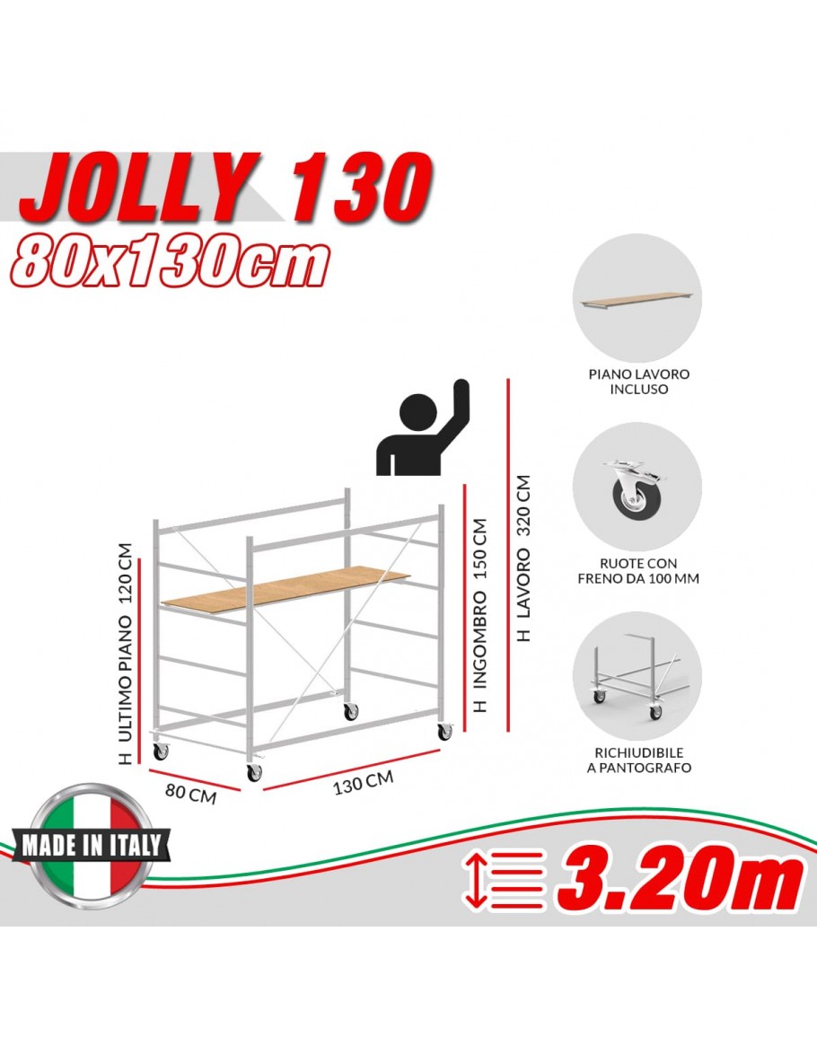 Trabattello JOLLY 130 (h lavoro 3,20 m)