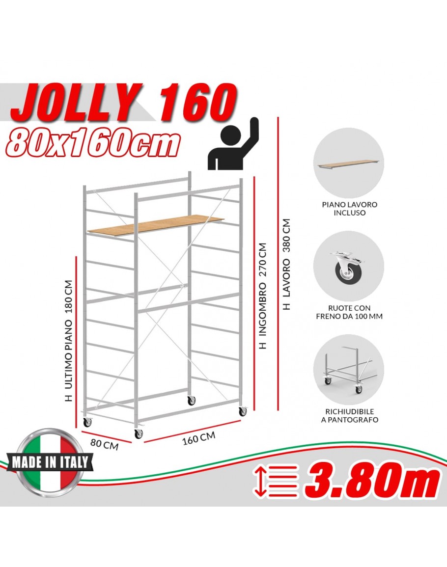 Trabattello JOLLY 160 (h lavoro 3,80 m)
