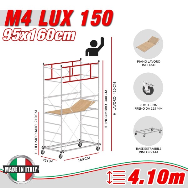 Trabattello M4 LUX 150 (Altezza lavoro 4,10 metri)