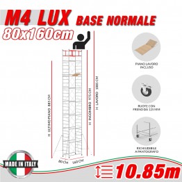 Trabattello M4 LUX base normale (Altezza lavoro 10,85 metri)