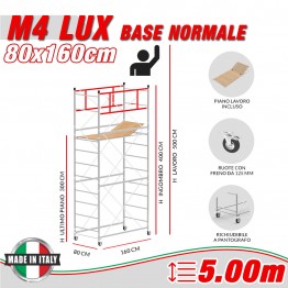 Trabattello M4 LUX base normale (Altezza lavoro 5 metri)