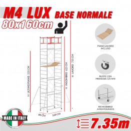 Trabattello M4 LUX base normale (Altezza lavoro 7,35 metri)