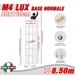 Trabattello M4 LUX base normale (Altezza lavoro 8,50 metri)