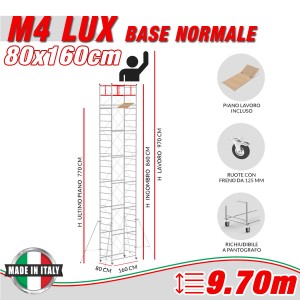 Trabattello M4 LUX base normale (Altezza lavoro 9,70 metri)