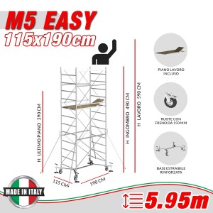 Trabattello M5 EASY (Altezza lavoro 5,90 metri)