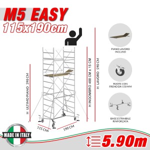 Trabattello M5 EASY (Altezza lavoro 5,90 metri)