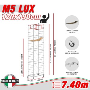 Trabattello M5 LUX (Altezza lavoro 7,40 metri)