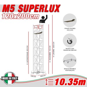 Trabattello M5 SUPERLUX (Altezza lavoro 10,35 metri)