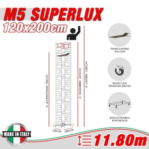 Trabattello M5 SUPERLUX (Altezza lavoro 11,80 metri)