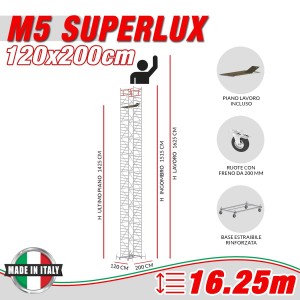 Trabattello M5 SUPERLUX (Altezza lavoro 16,25 metri)