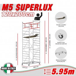 Trabattello M5 SUPERLUX (Altezza lavoro 5,95 metri)
