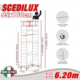 Trabattello SCEDILUX (Altezza lavoro 6,20 metri)
