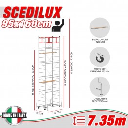 Trabattello SCEDILUX (Altezza lavoro 7,35 metri)