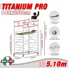 Trabattello TITANIUM PRO (Altezza lavoro 5,10 metri)