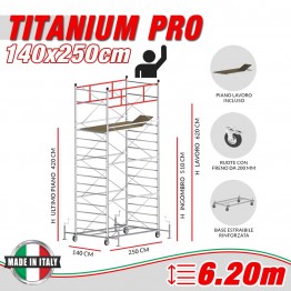 Trabattello TITANIUM PRO (Altezza lavoro 6,20 metri)