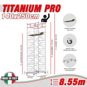 Trabattello TITANIUM PRO (Altezza lavoro 8,55 metri)